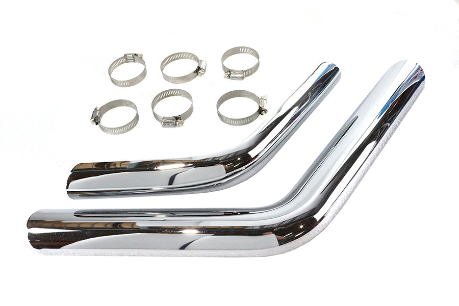 Drag Exhaust Pipe Heat Shield Set Chrome