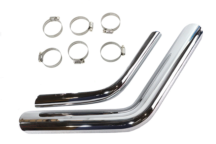 Drag Exhaust Pipe Heat Shield Set Chrome