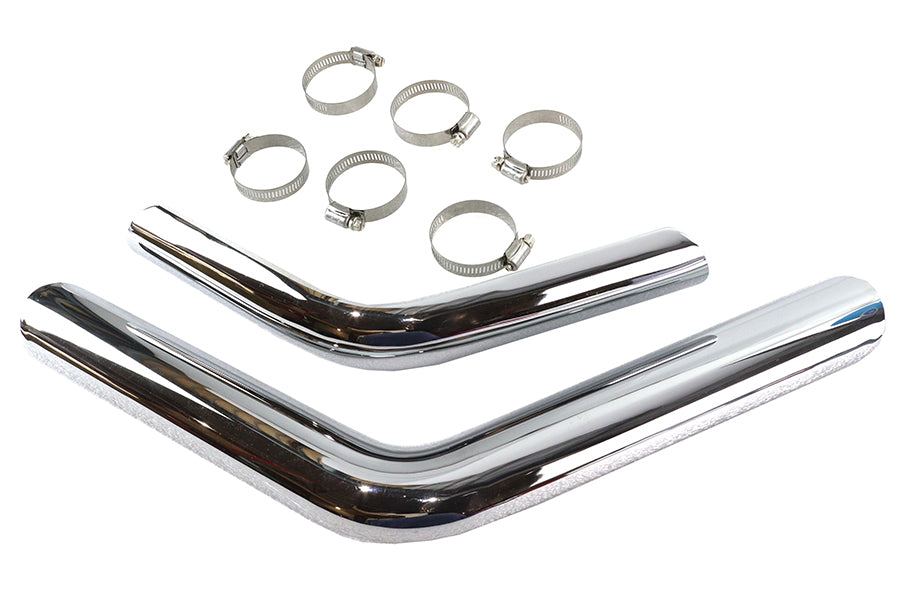 Drag Exhaust Pipe Heat Shield Set Chrome