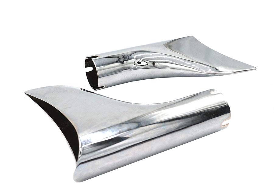 Chrome Fishtail Tip Set for 1-3/4 Muffler