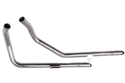 Exhaust Drag Pipe Set Chrome with Black Slash Tips