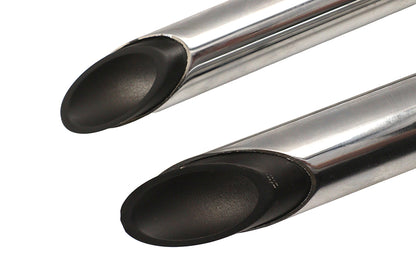 Exhaust Drag Pipe Set Chrome with Black Slash Tips