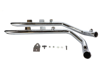 Wyatt Gatling Exhaust Drag Pipe Set Slash Cut Chrome