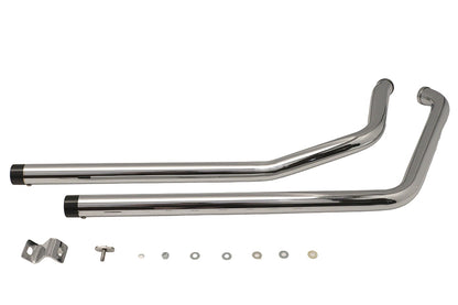 Exhaust Drag Pipe Set with Short Straight Cut Black Tips