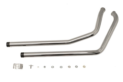 Exhaust Drag Pipe Set with Short Straight Cut Black Tips