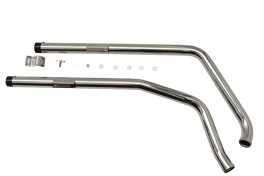 Exhaust Drag Pipe Set with Short Straight Cut Black Tips