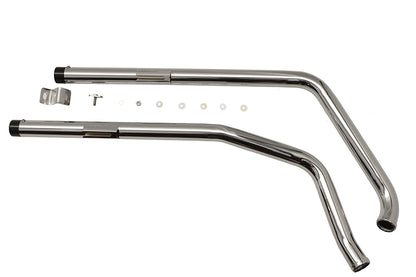 Exhaust Drag Pipe Set with Short Straight Cut Black Tips