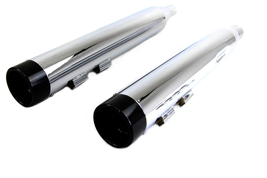 Wyatt Gatling Muffler Set Chrome with Black Stub Nose Tip