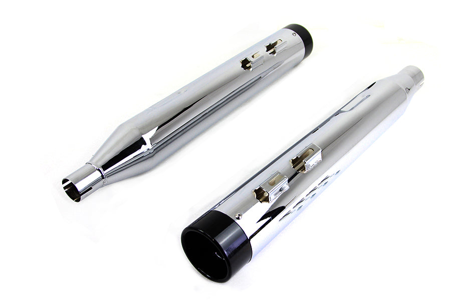 Wyatt Gatling Muffler Set Chrome with Black Stub Nose Tip