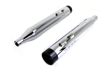Wyatt Gatling Muffler Set Chrome with Black Stub Nose Tip