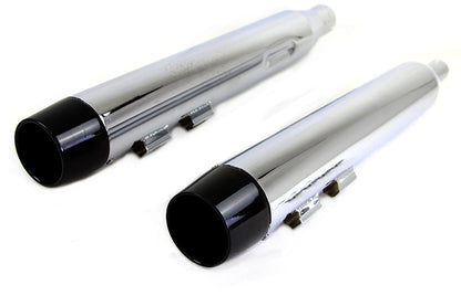 Wyatt Gatling Muffler Set Chrome with Black Conical Tip