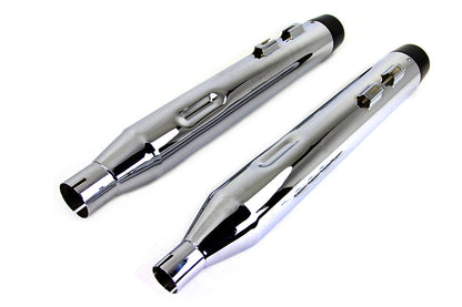 Wyatt Gatling Muffler Set Chrome with Black Conical Tip