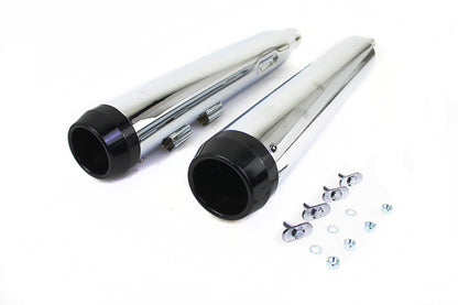 Wyatt Gatling Muffler Set Chrome with Black Taper Tip