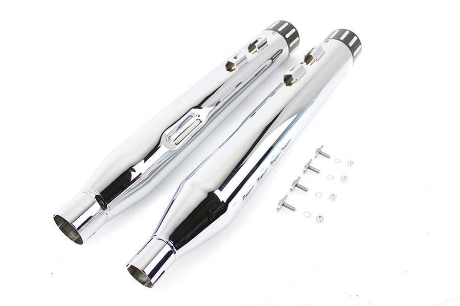 Wyatt Gatling Muffler Set Chrome with Black Revolver Tip