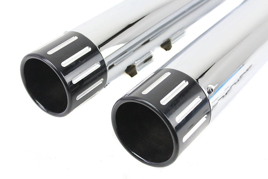 Wyatt Gatling Muffler Set Chrome with Black Revolver Tip