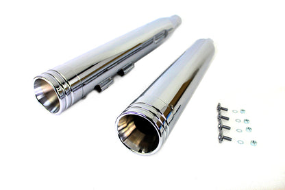 Wyatt Gatling Muffler Set Chrome with Chrome 2 Ring Comet