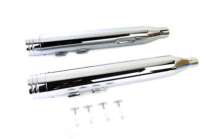 Wyatt Gatling Muffler Set Chrome with Chrome 2 Ring Comet