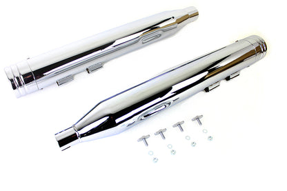 Wyatt Gatling Muffler Set Chrome with Chrome 2 Ring Comet