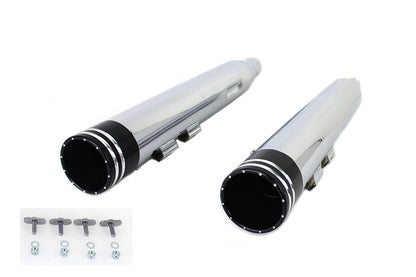 Wyatt Gatling Muffler Set Chrome with Black 2 Ring Comet Tip