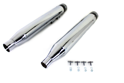 Wyatt Gatling Muffler Set Chrome with Black 2 Ring Comet Tip