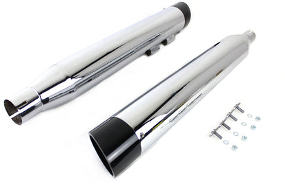Wyatt Gatling Muffler Set Chrome with Black Slash Down Tip