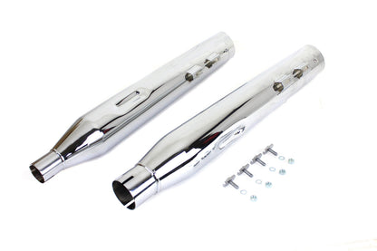 Wyatt Gatling Muffler Set Chrome with Chrome Slash Down Tip