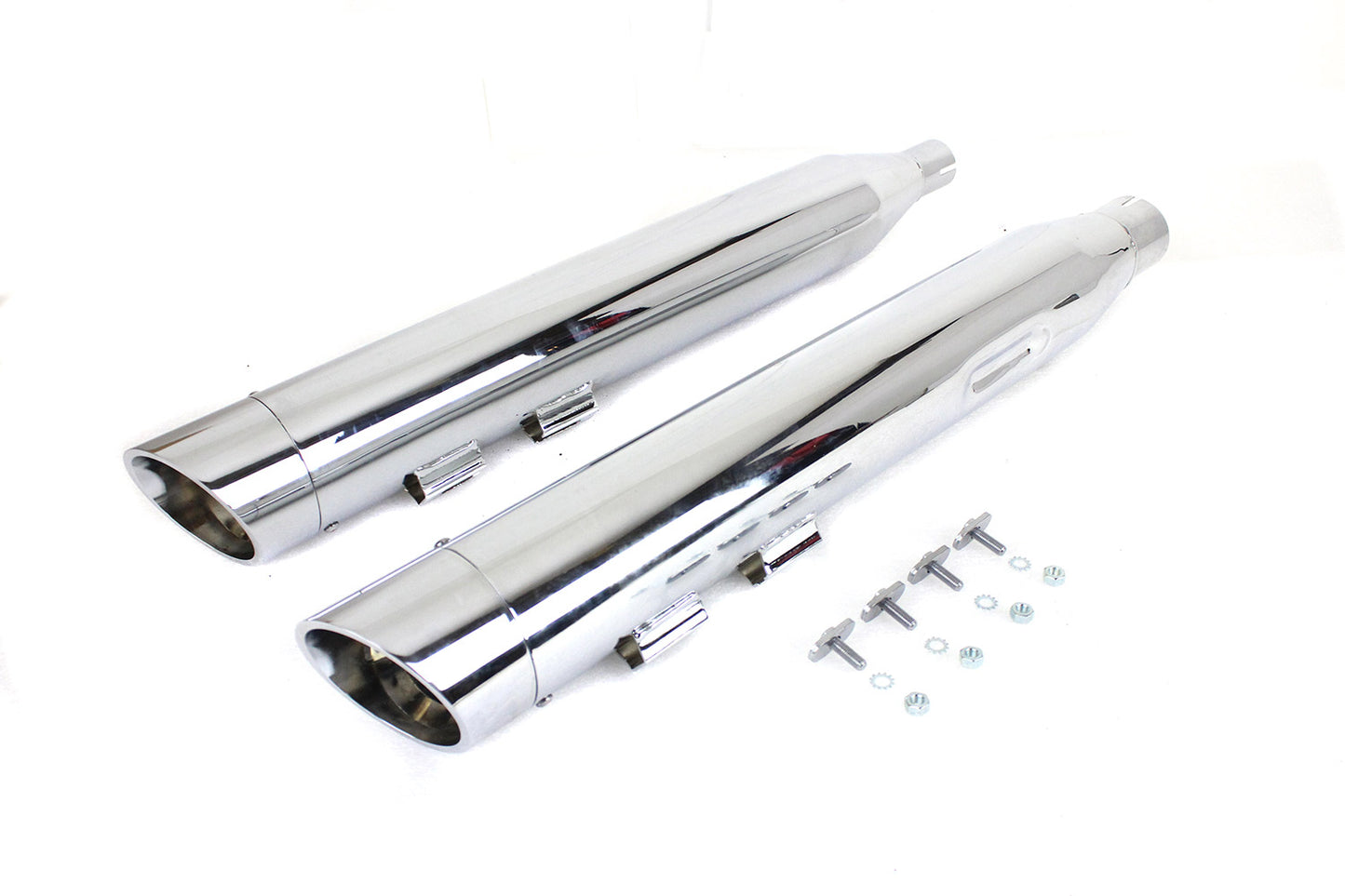 Wyatt Gatling Muffler Set Chrome with Chrome Slash Down Tip