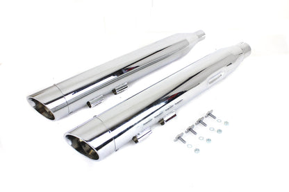 Wyatt Gatling Muffler Set Chrome with Chrome Slash Down Tip