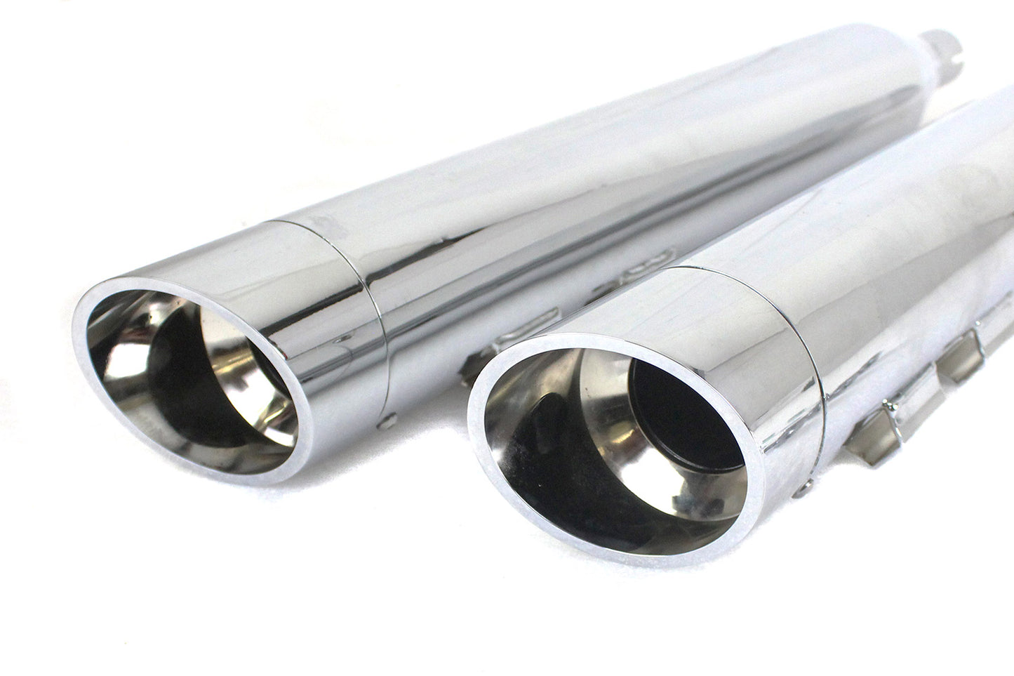 Wyatt Gatling Muffler Set Chrome with Chrome Slash Down Tip