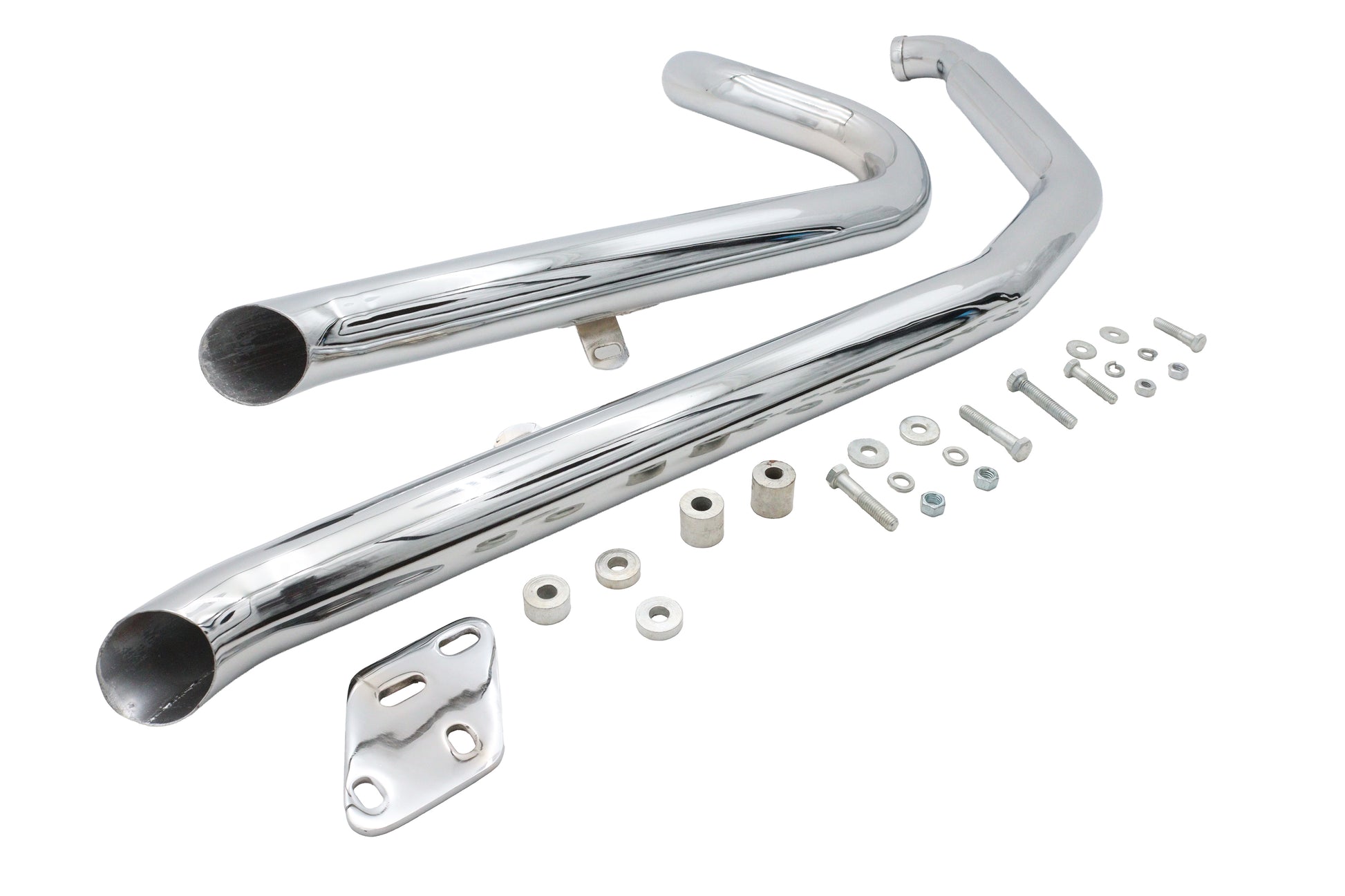 Big Growl Down N Outs Exhaust Pipe Set Chrome