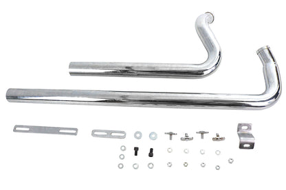 Exhaust Drag Pipe Set Chrome Shotgun Style
