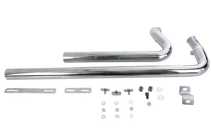 Exhaust Drag Pipe Set Chrome Shotgun Style