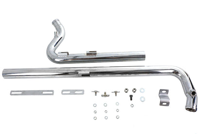 Exhaust Drag Pipe Set Chrome Shotgun Style