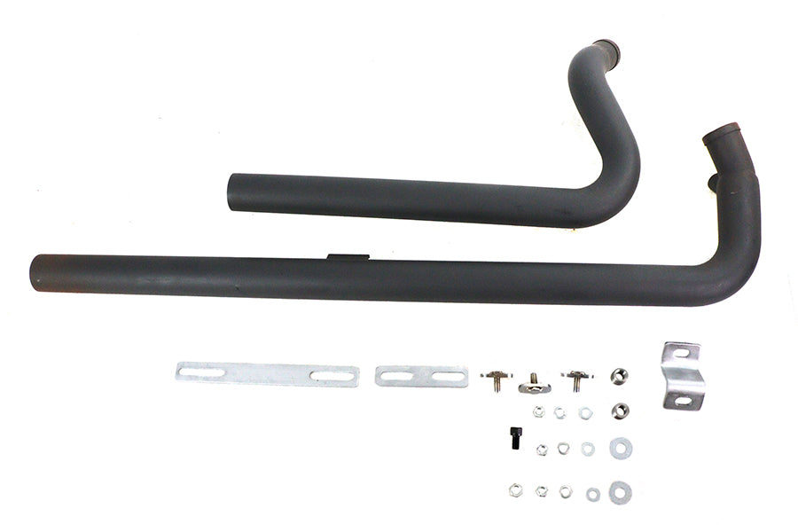Exhaust Drag Pipe Set Black Shotgun Style