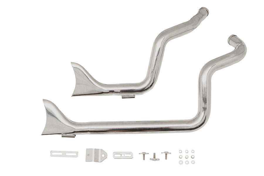 XL Staggered Fishtail Exhaust System Chrome