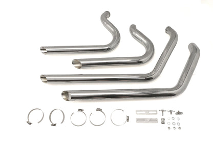 Exhaust Drag Pipe Set Short Shots Chrome