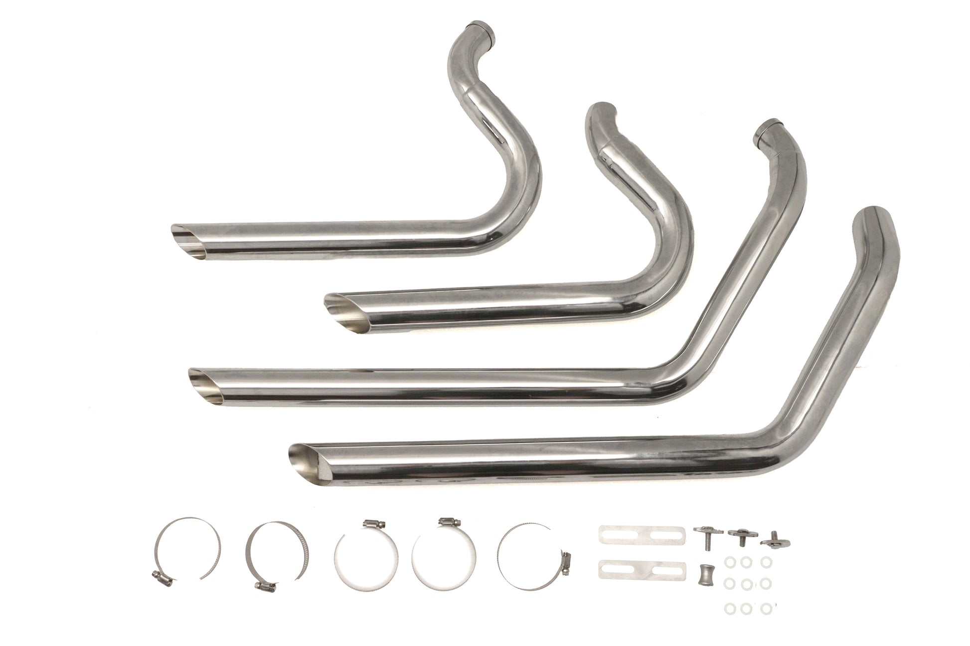 Exhaust Drag Pipe Set Short Shots Chrome