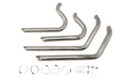 Exhaust Drag Pipe Set Short Shots Chrome