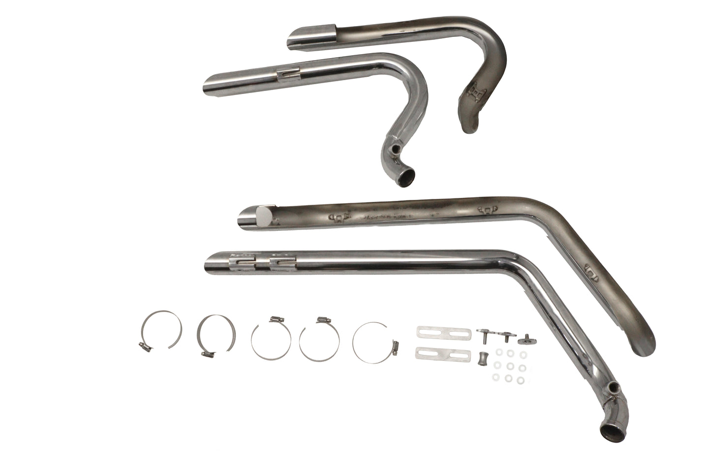 Exhaust Drag Pipe Set Short Shots Chrome