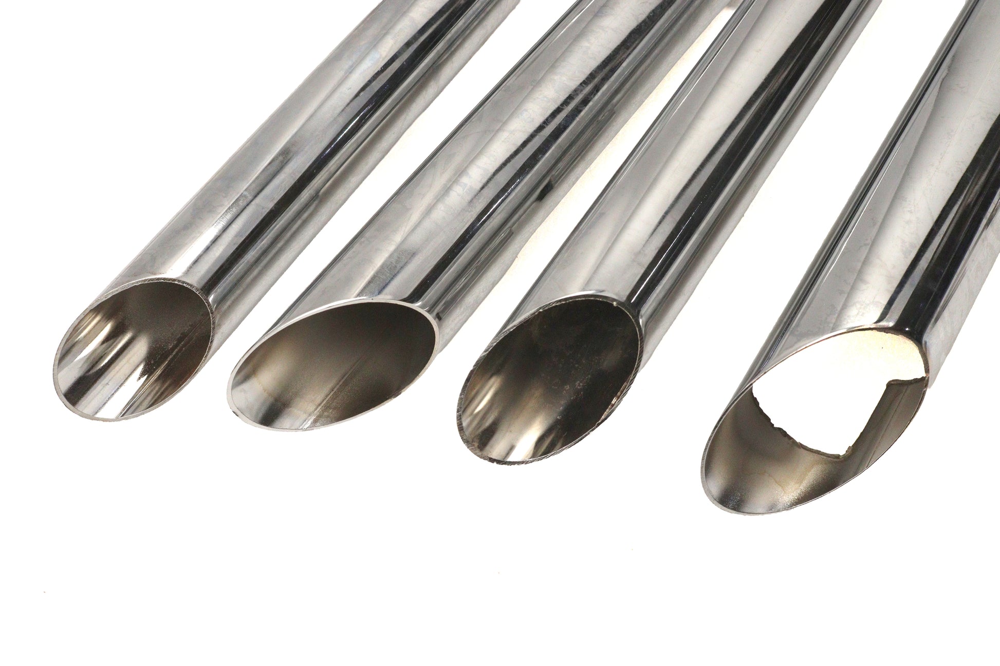 Exhaust Drag Pipe Set Short Shots Chrome