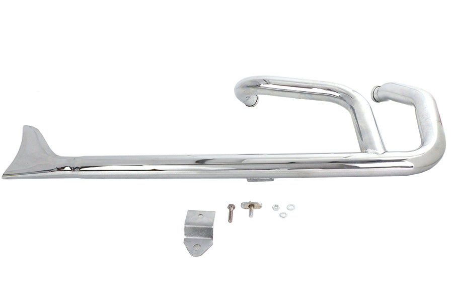 Wyatt Gatling 2:1 Fishtail Exhaust Header Pipe Chrome