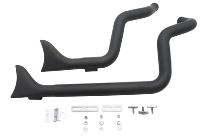 XL Staggered Fishtail Exhaust System Black