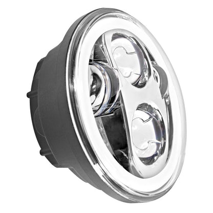 Harley® 5 3/4" Chrome LED HALOMAKER® Headlight from HOGWORKZ® angle