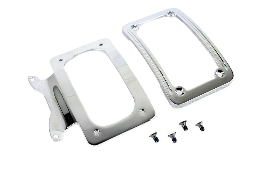 Curved License Plate with Frame Chrome