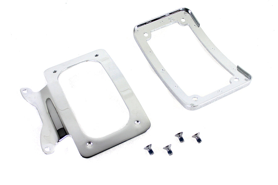 Curved License Plate with Frame Chrome