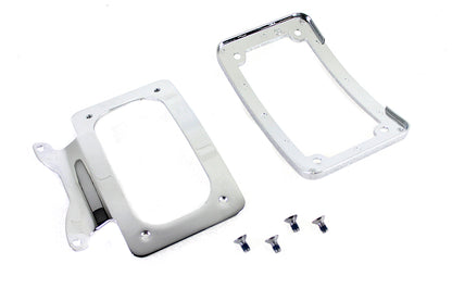 Curved License Plate with Frame Chrome