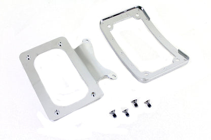 Curved License Plate with Frame Chrome