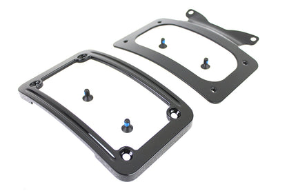 Curved License Plate with Frame Black