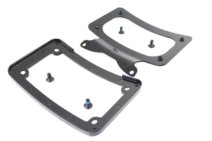 Curved License Plate with Frame Black