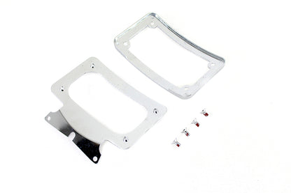 Curved License Plate with Frame Chrome